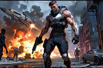 make sci fi illustration or cyberpunk character, concept art
