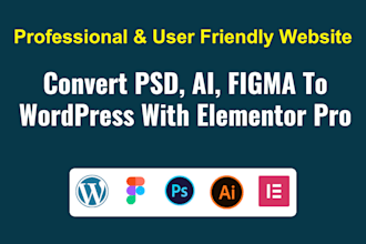 convert figma to elementor, psd to elementor, figma to wordpress desigen