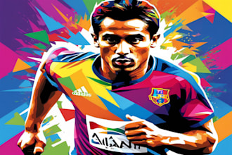 create a sport portrait with wpap pop art