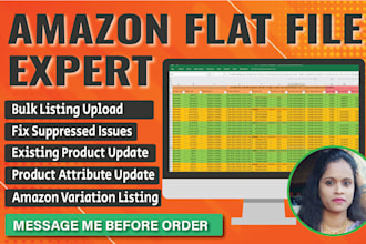 upload amazon product listing via flat file, create variations