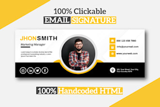 do clickable HTML email signature for gmail outlook