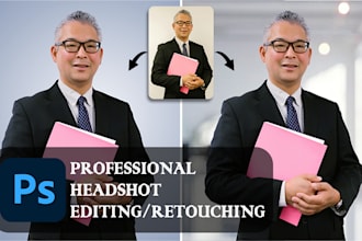 do professional business headshot editing for linkedin, resume etc
