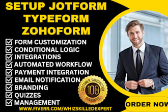 setup jotform, typeform, surveymonkey, zoho forms, docusign, pandadoc proposify