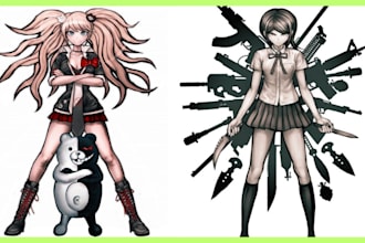 draw danganronpa original character sprites