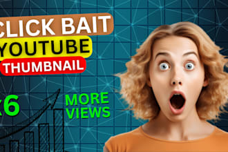 design eye catchy clickbait youtube thumbnail in 1 hour