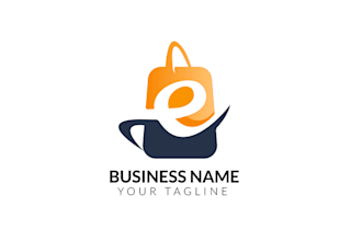 make classic online shop and e commerce company logo