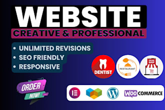 create your dentist and restaurant wordpress website and ecommerce online store
