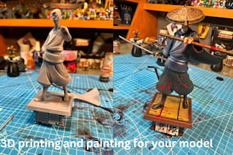 3d print and paint your  3d miniature 3d toys custom printed model for you