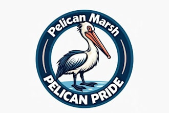 design amazing cartoon pelican bird logo