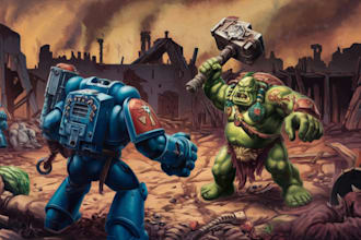 do warhammer themed illustration