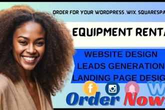 design equipment rental leads equipment rental landing page tool rental website