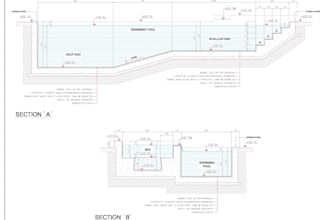 professional swimming pool, sauna and steam room shop drawings