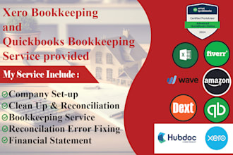 do accounting, reconciliation and cleanup in quickbooks and xero
