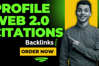 create high da web 2 0 and profile backlinks for SEO in 24hr