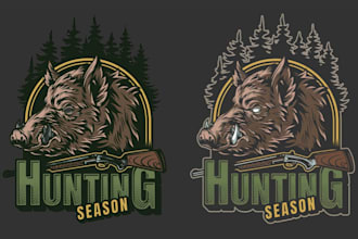 design high quality hunting logo for you in just 1 day