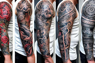 create custom tattoo design, tattoo sleeve