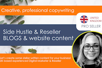 write a 3 blog post series on reselling and side hustles