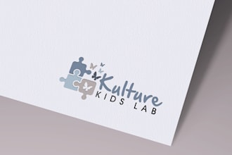 make a modern creative culture kids lab logo design