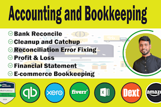 do clean up, catch up, payroll, reconciliation using quickbooks