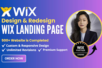 build professional wix landing page design or redesign on wix editor, wix studio