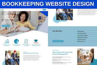 design responsive bookkeeping website, accounting website finance website