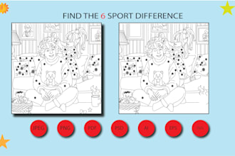 draw hidden object and spot the difference picture