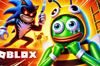 create a roblox youtube thumbnail