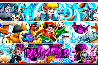 illustrate cartoon roblox banner for youtube