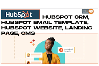 setup hubspot CRM, hubspot email template, hubspot website, landing page, cms