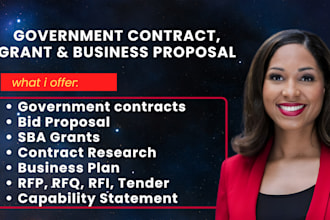 do government contract bid proposal sba contract research rfp rfq  business plan
