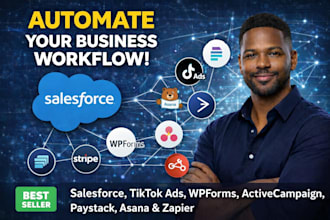 integrate salesforce tiktok ads wpforms, activecampaign, paystack asana zapier