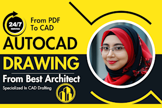 be architect, PDF to cad, draw floor plan in autocad