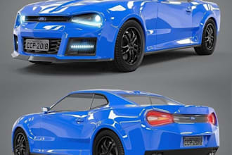 create 3d car models, 3d cad modeling, product design, car model