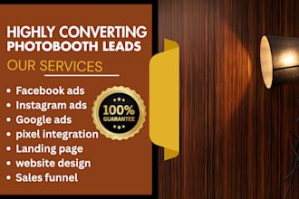 generate photo booth leads photo booth website event videography lead generation