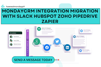 setup mondaycrm integration migration with slack hubspot zoho pipedrive zapier