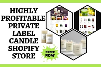 design luxury candle shopify store candle mug store journal private label store