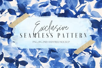 design exclusive watercolor seamless patterns for you