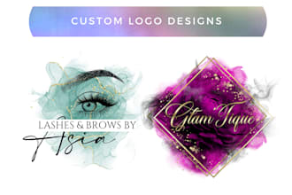 design watercolor feminine signature logo