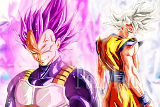 draw a custom design in dragon ball anime style for you