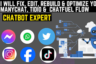 optimize and edit your manychat chatfuel chatbase tidio chatbot systems