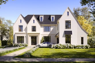 create 3d rendering exterior,building,house