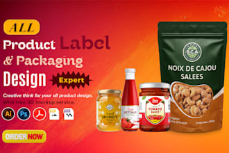 do design all product packaging, food pouch bags, sauce