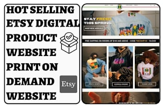 design etsy digital product shop pod seo printful product listing etsy store