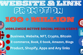 promote, shoutout, share your link to 250m USA, UK, twitter, tiktok, yt, fb