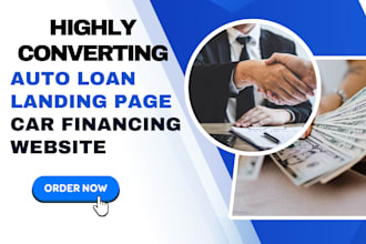 design auto loan lead capture landing page auto financing website sales funnel