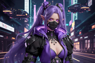 design stunning sci fi, cyberpunk, fantasy characters or concept art