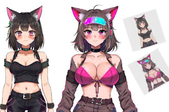 design high quality live2d avatar model in anime style for vtuber and rig