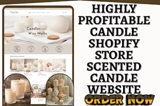 design candle shopify lighting dropshipping store esty scented candle website