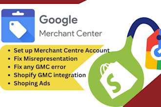 set up shopify website google merchant center misrepresentation gmc shopping ads