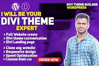 create a responsive wordpress website using divi theme or divi builder